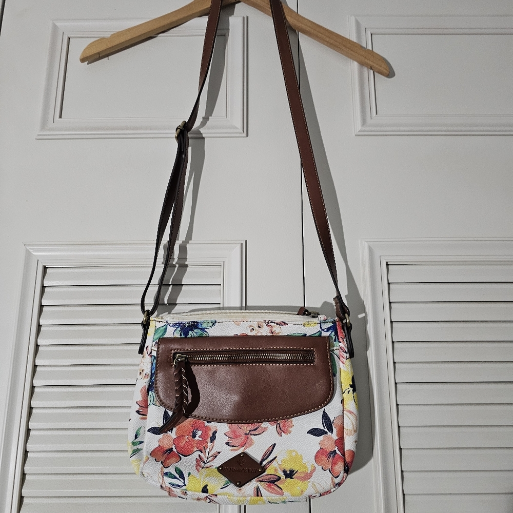 St Johns Bay Floral and Brown Crossbody Bag